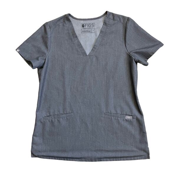 Figs Technical Collection Women’s Gray Short Sleeve Scrubs Top Small - Picture 1 of 4